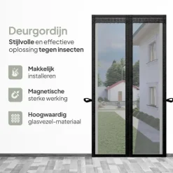 O'DADDY Deurgordijn Deluxe FIBER - Magnetisch Vliegengordijn 100x210 Zwart