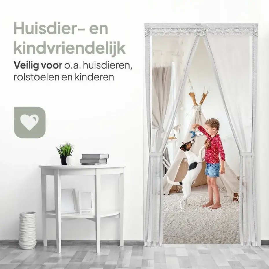 O'DADDY Deurgordijn Deluxe FIBER 150x260 - Magnetisch Vliegengordijn Wit