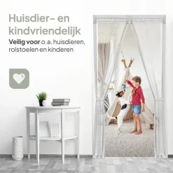 O'DADDY Deurgordijn Deluxe FIBER 92x220 - Magnetisch Vliegengordijn Wit