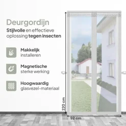 O'DADDY Deurgordijn Deluxe FIBER 92x220 - Magnetisch Vliegengordijn Wit