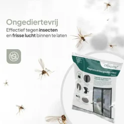 O'DADDY Deurgordijn Deluxe FIBER - Magnetisch Vliegengordijn 100x260 Zwart