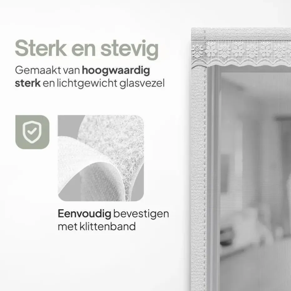 O'DADDY Deurgordijn Deluxe FIBER 92x210 - Magnetisch Vliegengordijn Wit