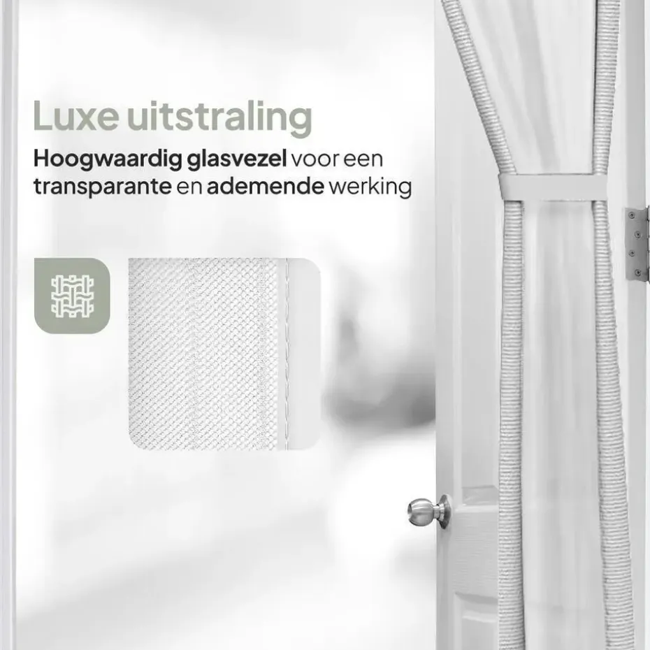 O'DADDY Deurgordijn Deluxe FIBER 100x260 - Magnetisch Vliegengordijn Wit