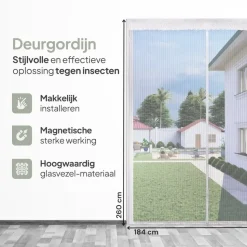 O'DADDY Deurgordijn Deluxe FIBER 184x260 - Magnetisch Vliegengordijn Wit