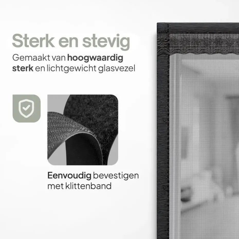 O'DADDY Deurgordijn Deluxe FIBER - Magnetisch Vliegengordijn 140x260 Zwart