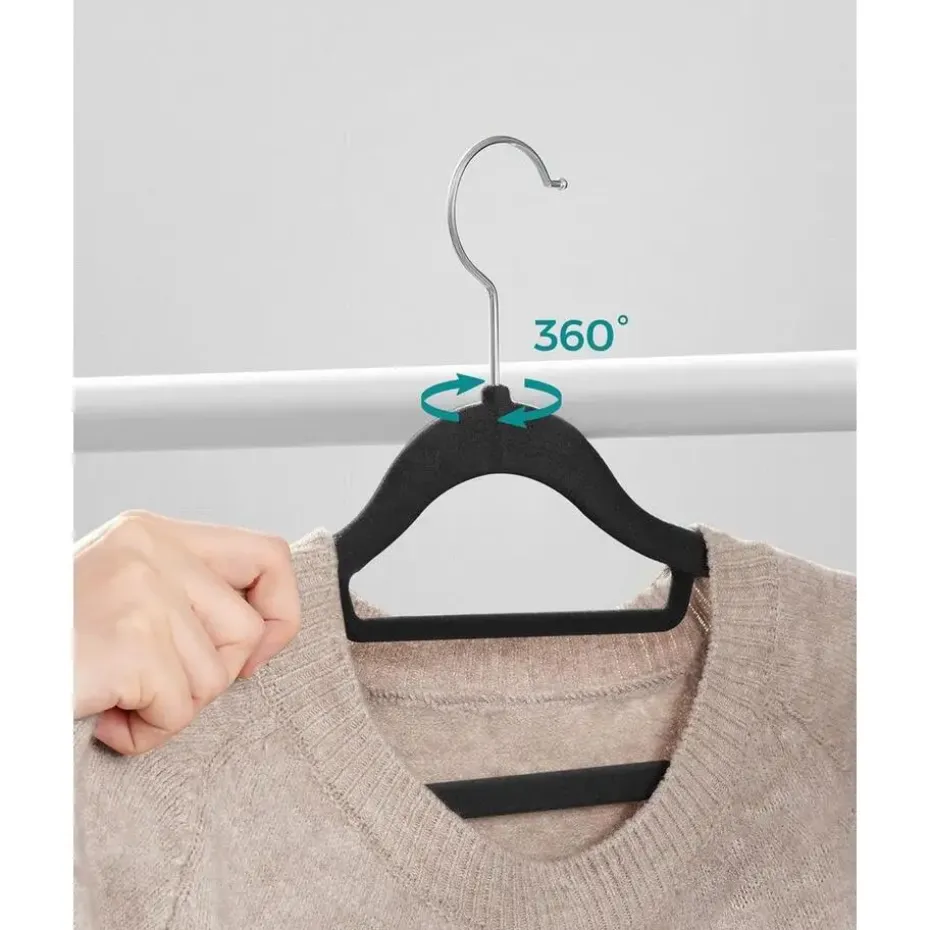 O'DADDY Fluwelen Kleerhangers - 40 Stuks - Antislip - Zwart