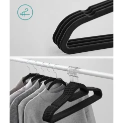 O'DADDY Fluwelen Kleerhangers - 40 Stuks - Antislip - Zwart