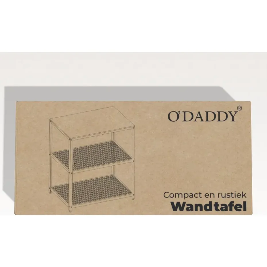 O'DADDY Industriële Wandtafel - Rustiek Bruin - 60x30x60 cm