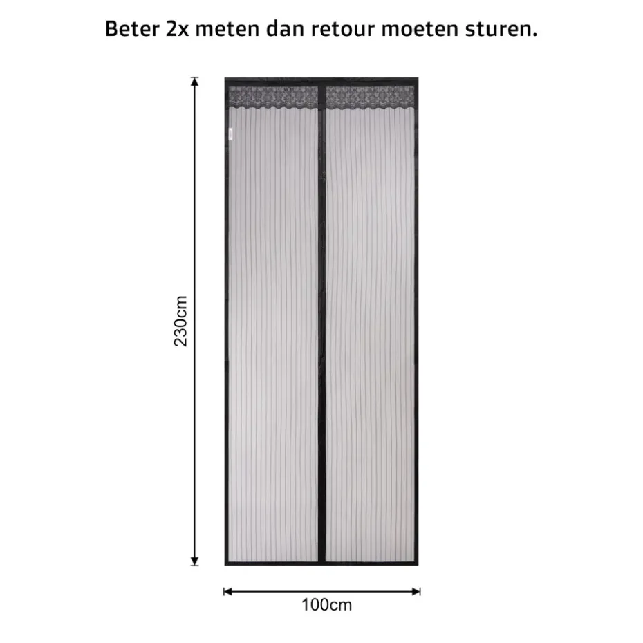 O'DADDY Magnetisch Vliegengordijn - Deurgordijn 100x230cm - Zwart