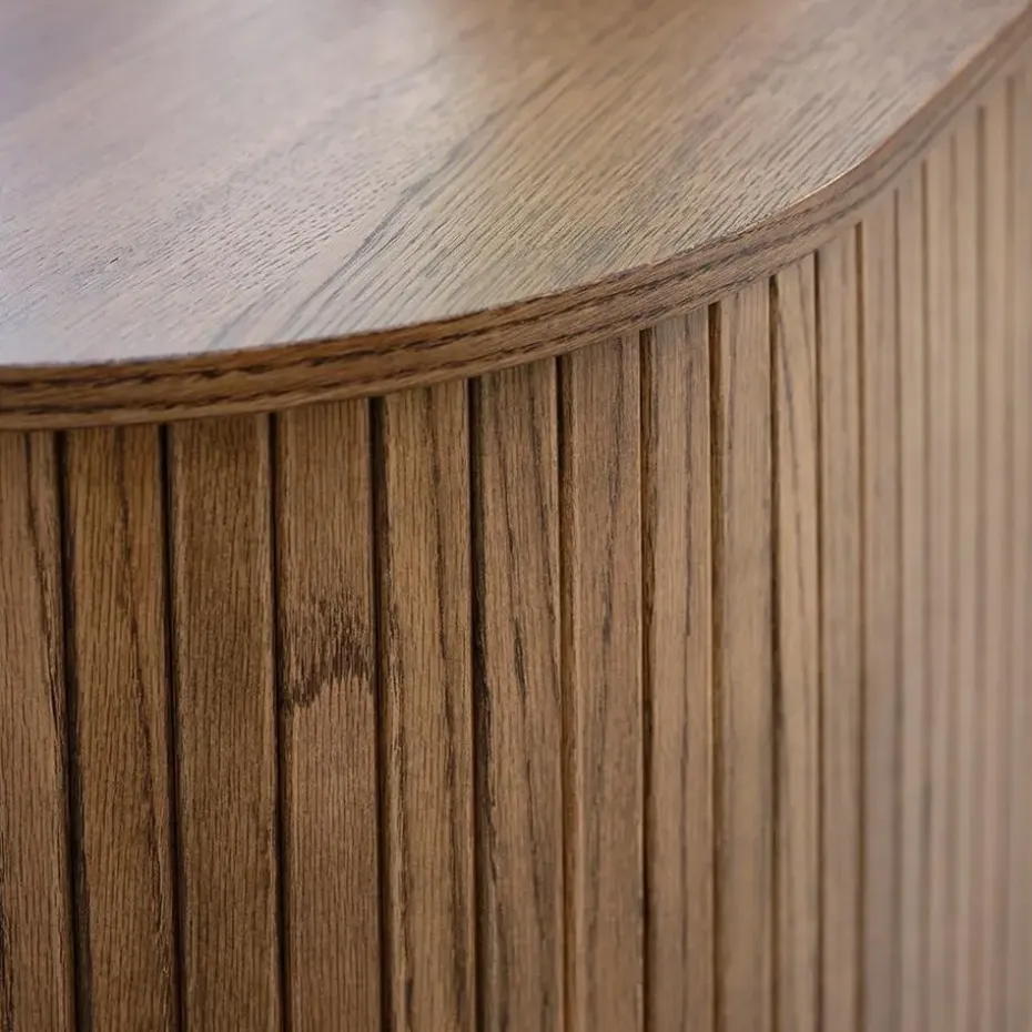 Olivine Lenn Sideboard Gerookt Eiken - Hout - Schuifdeuren - B 140 cm