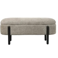 Opbergbank Stof Taupe - Met Opbergruimte - 108x41x48cm - Vieve