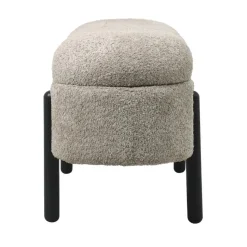 Opbergbank Stof Taupe - Met Opbergruimte - 108x41x48cm - Vieve