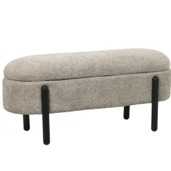 Opbergbank Stof Taupe - Met Opbergruimte - 108x41x48cm - Vieve