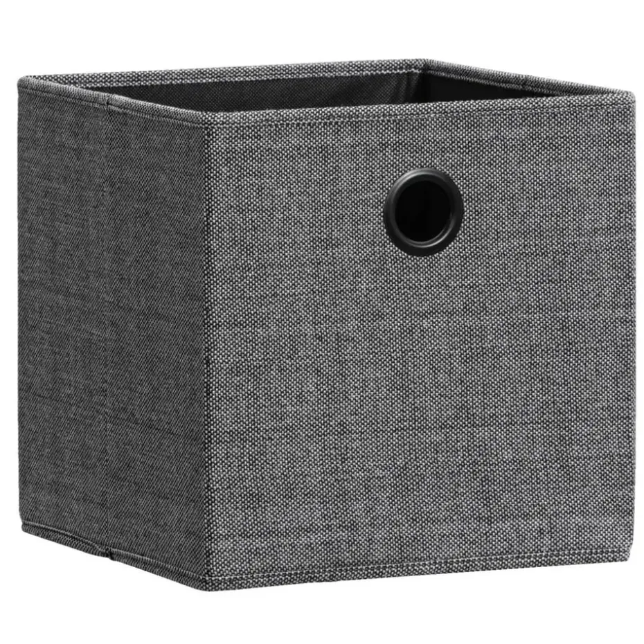 Opbergbox Kenzi linnen - antraciet - 31x31x31 cm