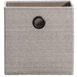 Opbergbox Kenzi linnen - taupe - 31x31x31 cm
