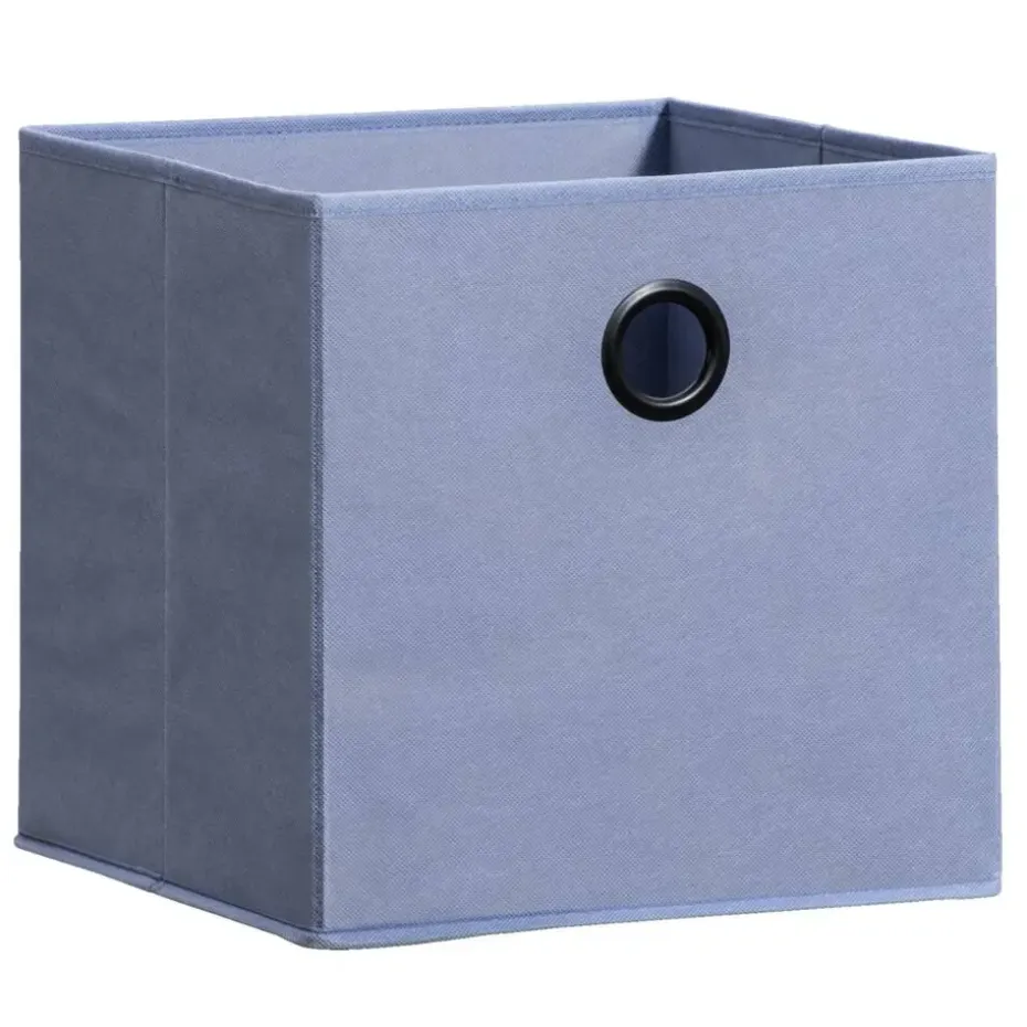 Opbergbox Kenzi stof - blauw - 31x31x31 cm