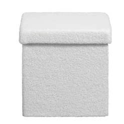 Opbergbox Teddy - opvouwbaar - off-white - 37,5x38x38 cm
