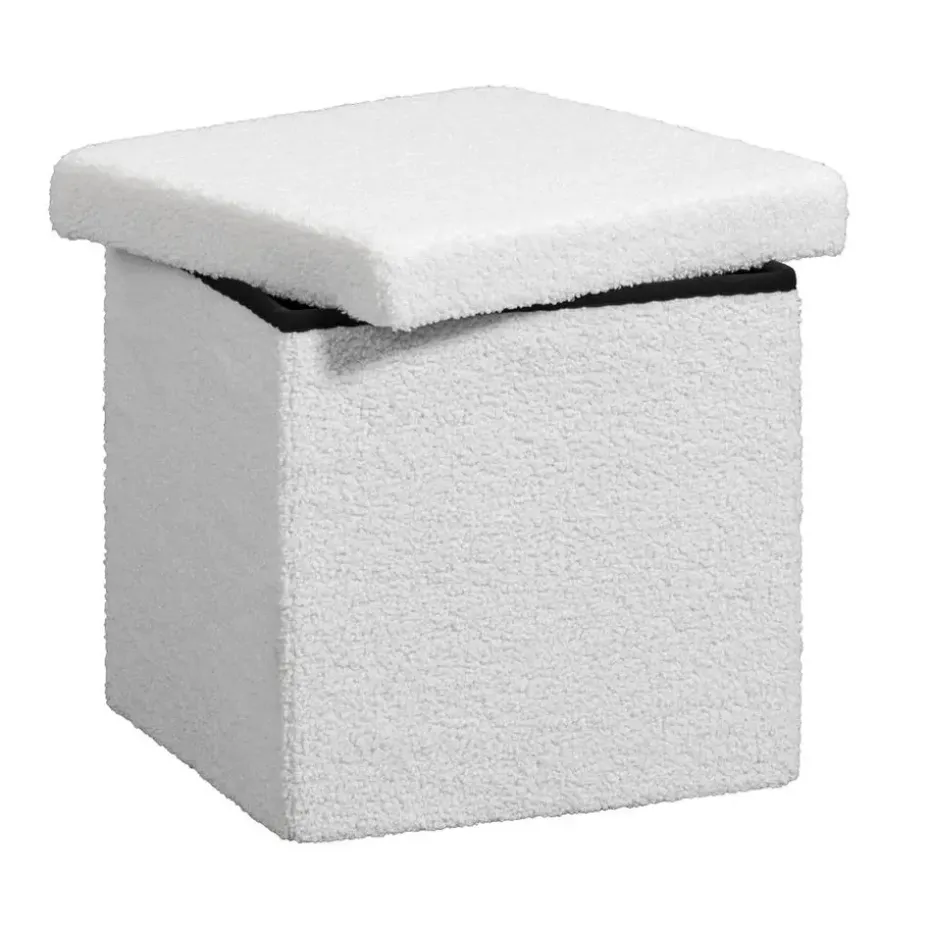 Opbergbox Teddy - opvouwbaar - off-white - 37,5x38x38 cm
