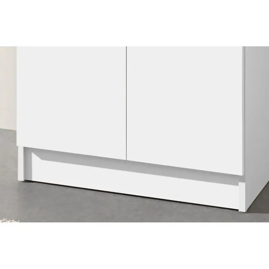 Opbergkast Ray 60cm met 2 deuren en 4 legplanken - wit
