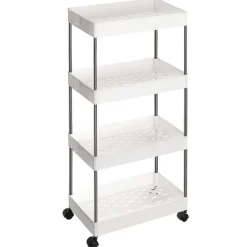 Opbergtrolley - 4 niveaus - 40x86x22 cm - wit