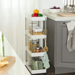 Opbergtrolley - 4 niveaus - 40x86x22 cm - wit