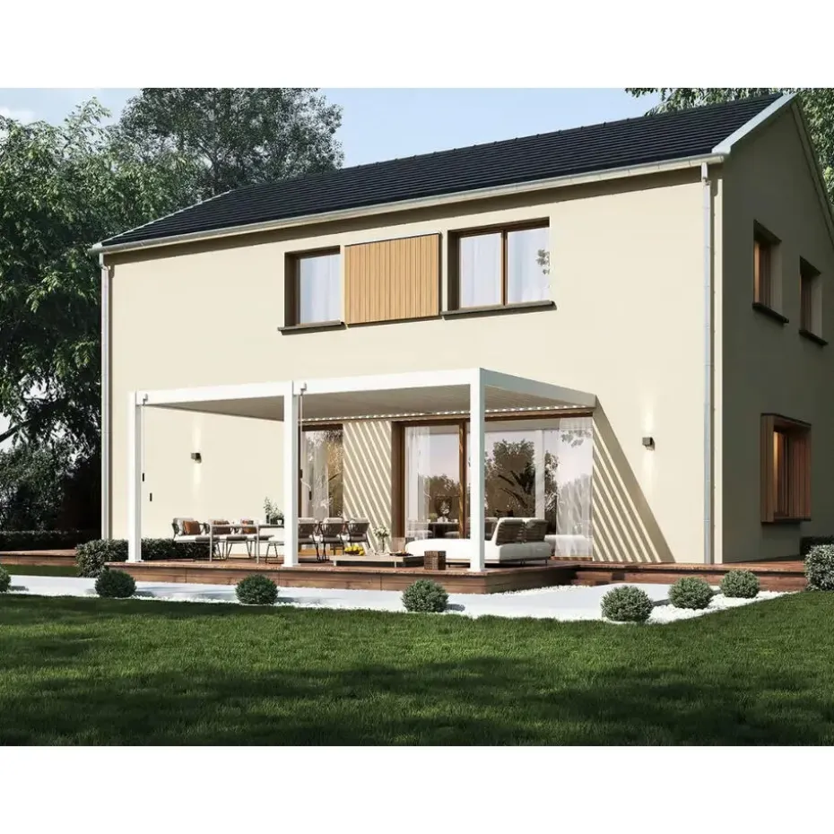 Orion Deluxe overkapping muur 400 x 600 cm wit