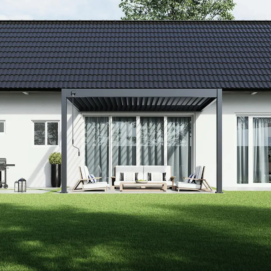 Orion Deluxe overkapping muur 300 x 400 cm antraciet