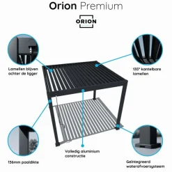 Orion Premium overkapping elektrisch met LED 400 x 800 antraciet