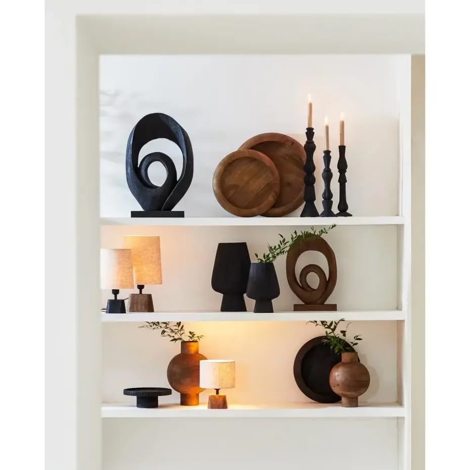 Ornament Randa - Zwart - 40x14x60cm