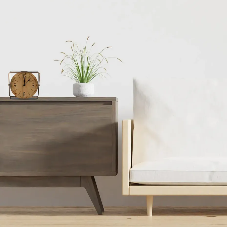 Ostaria Tafelklok Galway - staand - metaal/MDF - zwart - D25 cm