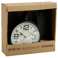 Ostaria Wandklok/muur klok - stretch - station - D16 cm - metaal