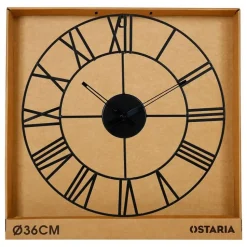 Ostaria Wandklok/muur klok - Nautisch - D36 cm - metaal - zwart