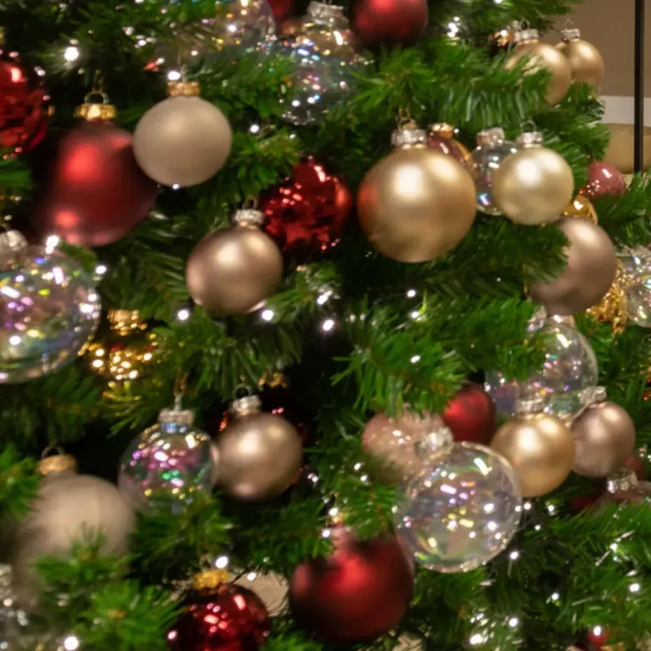 Othmar Decorations Kerstballen - 4x - parelmoer - glas -10 cm