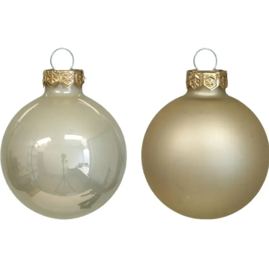 Othmar Decorations Kerstballen 36x - champagne - glas - 6cm