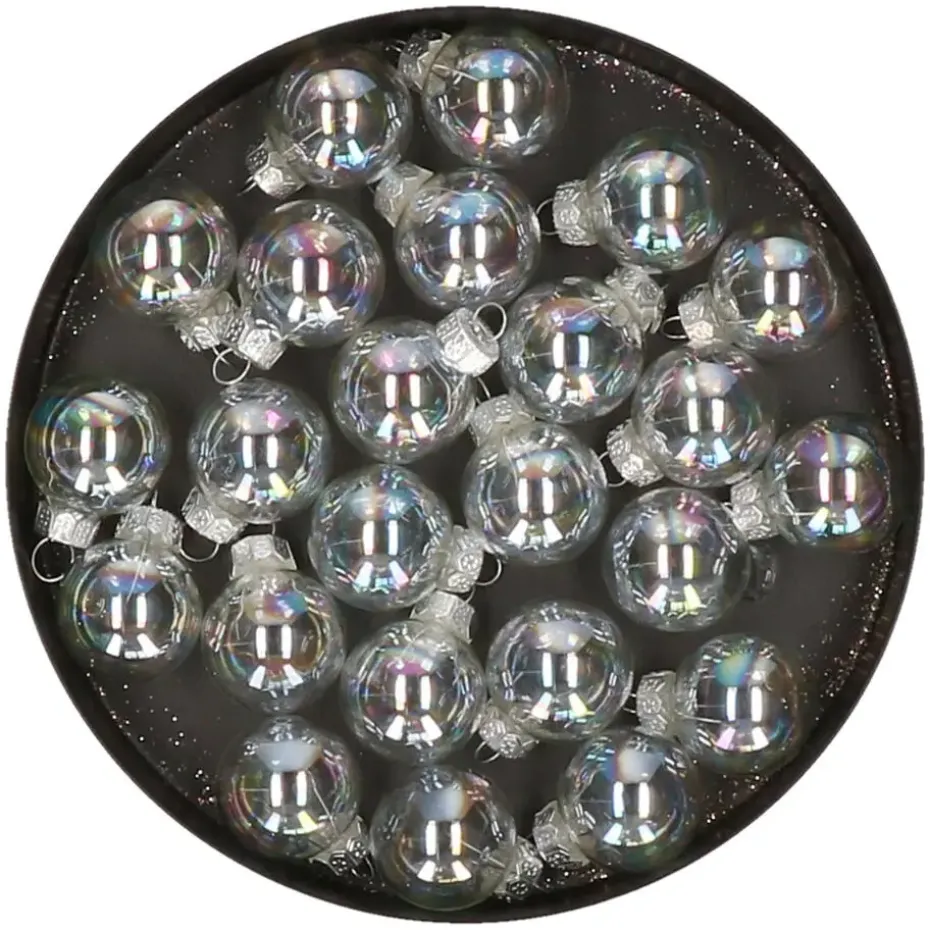 Othmar Decorations Kerstballen - glas - 24ST - parelmoer - 2,5cm