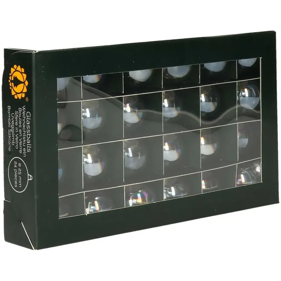 Othmar Decorations Kerstballen - glas - 24ST - parelmoer - 2,5cm