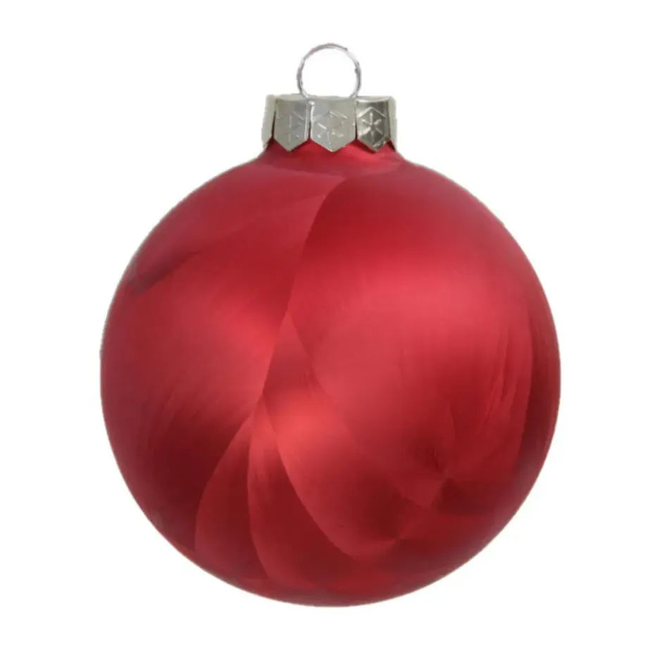 Othmar Decorations Luxe kerstballen - 16x -4 cm - rood -glas