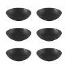 OTIX Bord 6 stuks Diep Soepborden Zwart Mat diameter 20,5cm Aardewerk IVY