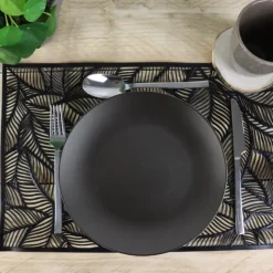 OTIX Bordenset Dinerbord Borden Plat Set van 6 Mat zwart Diameter 27cm