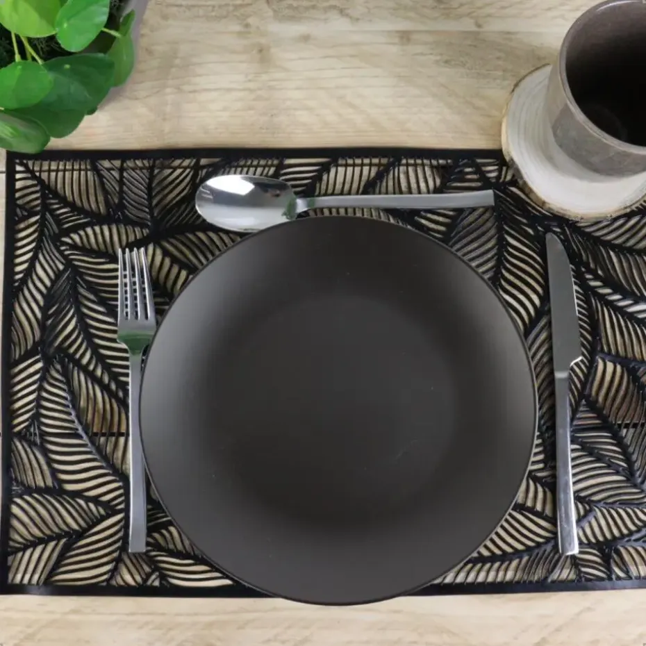 OTIX Bordenset Dinerbord Borden Plat Set van 6 Mat zwart Diameter 27cm