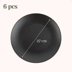 OTIX Bordenset Dinerbord Borden Plat Set van 6 Mat zwart Diameter 27cm