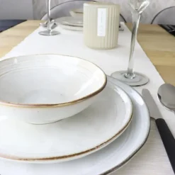OTIX Dessert Ontbijt Bordenset 12 Persoons Beige 21cm Keramiek LILY