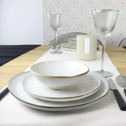 OTIX Diner Bordenset 6 Persoons Beige 26,5cm Keramiek LILY