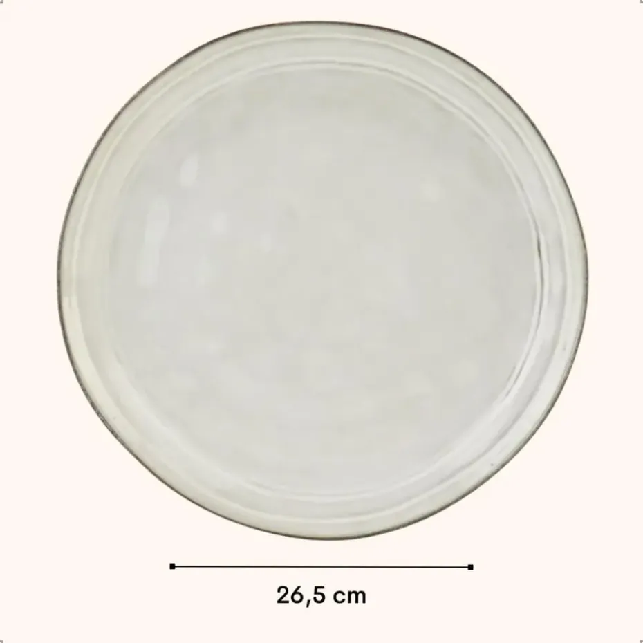 OTIX Diner Bordenset 6 Persoons Beige 26,5cm Keramiek LILY