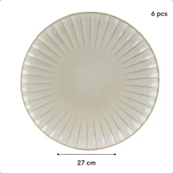 OTIX Diner Bordenset 6 Persoons 27cm Wit Keramiek SOLIS
