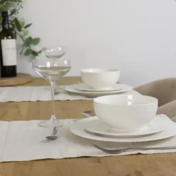 OTIX Dinerborden Bordenset 12 Persoons 27cm Wit Porselein LUNA
