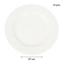 OTIX Dinerborden Bordenset 12 Persoons 27cm Wit Porselein LUNA