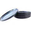 OTIX Dinerborden Bordenset 6 Persoons 26cm Blauw Aardewerk EBONY