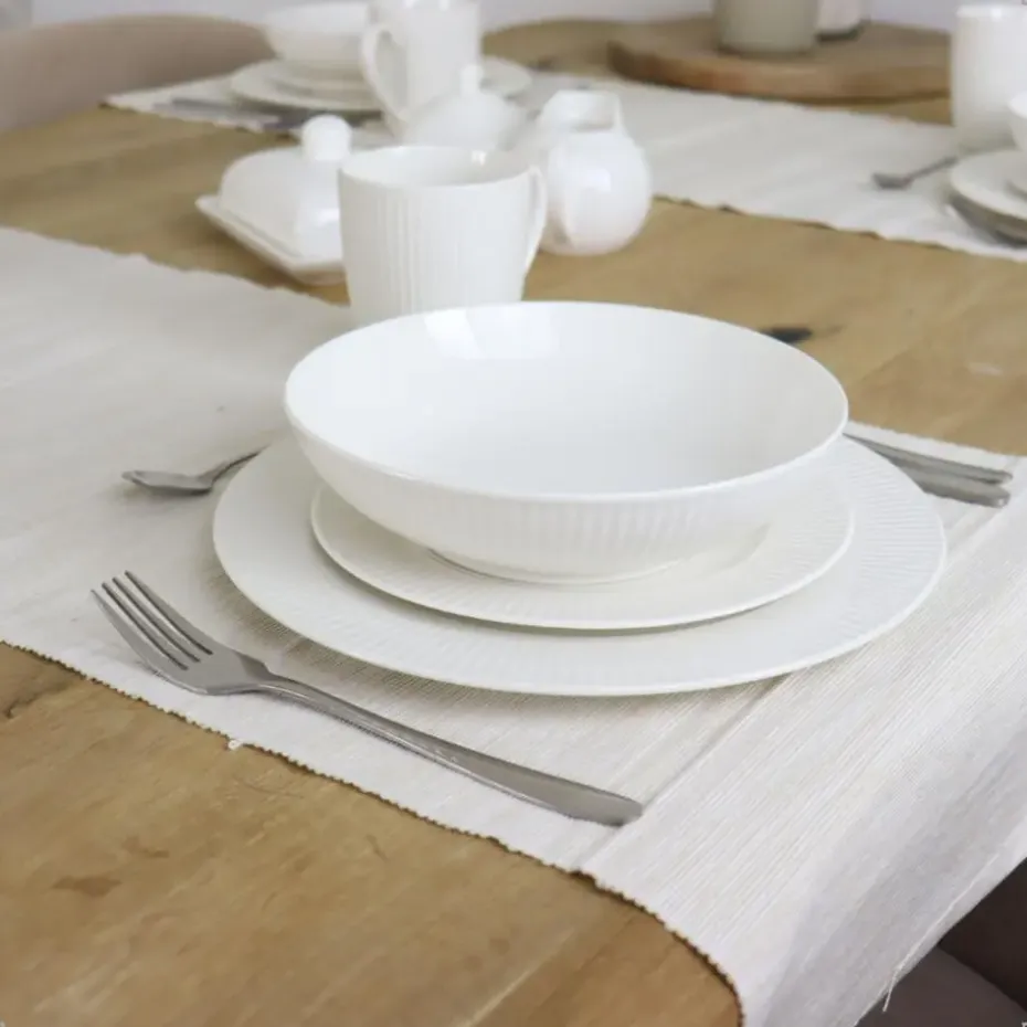 OTIX Dinerborden Bordenset 6 Persoons 27cm Wit Porselein LUNA