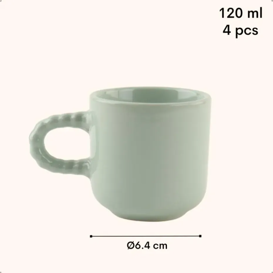 OTIX Espresso Kopjes Koffiekopjes Set van 4 Koffietassen 120 ml Aardewerk